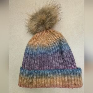 Expressions Gradient Knit Beanie with Pom-Pom